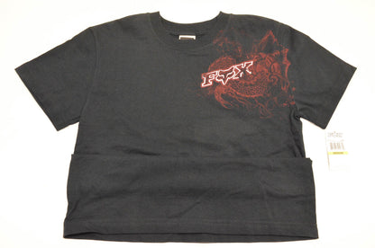 Fox 49700-001-010 Boy's Dragon Tat Short Sleeve Medium Black Tee Shirt NOS