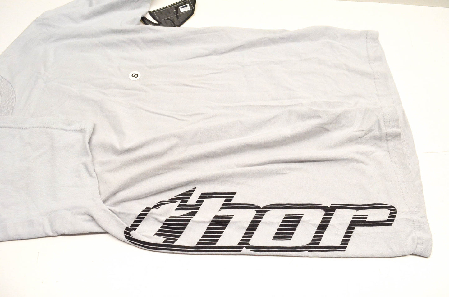Thor 3030-2905 Side Logo Short Sleeve Small Grey Tee Shirt NOS