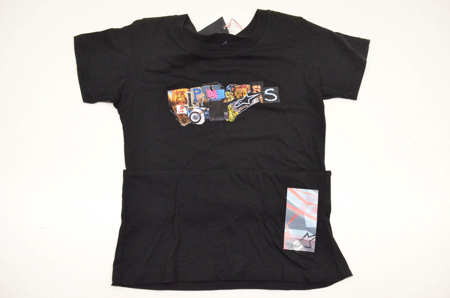 Alpinestars 411937, 3031-0872 Collage Short Sleeve Medium Black Tee Shirt NOS