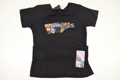 Alpinestars 411937, 3031-0872 Collage Short Sleeve Medium Black Tee Shirt NOS