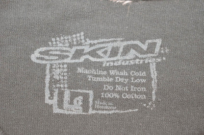 Skin Mens' Stencil Logo Short Sleeve Large Black Tee Shirt NOS