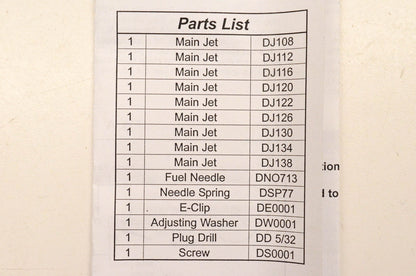 Dynojet MQ314, MQ314.001 Moose Performance Jet Kit NOS