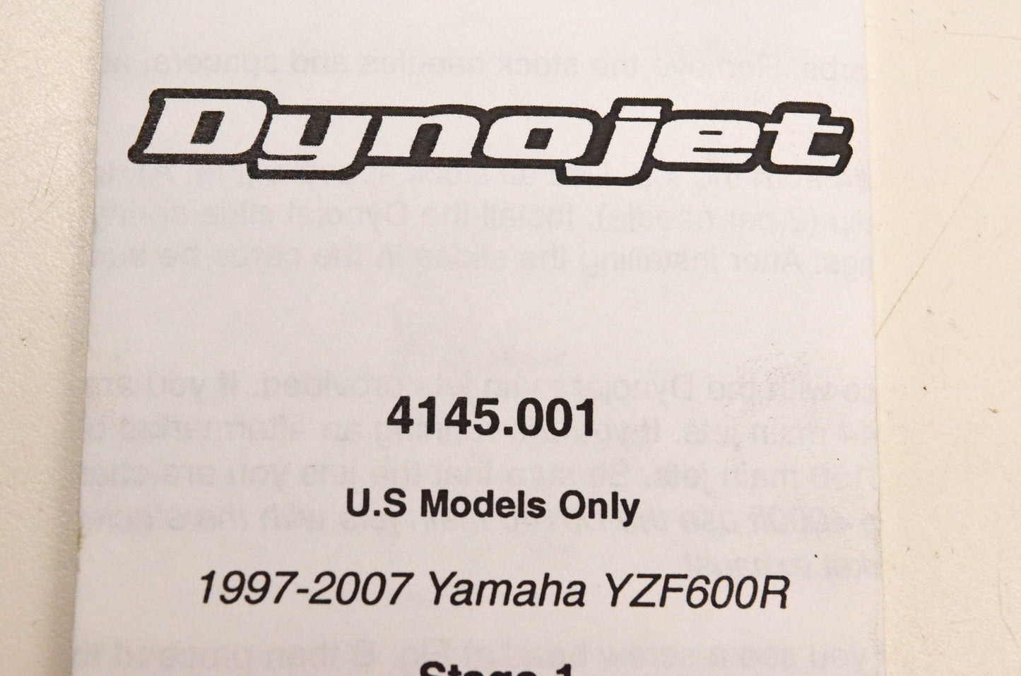 Dynojet 4145, 4154.001 Jet Kit NOS