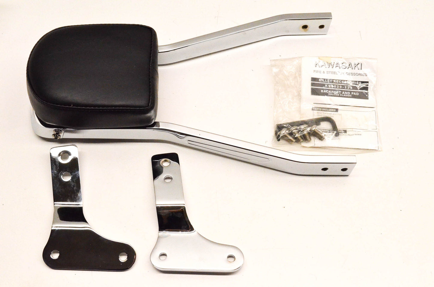 New OEM Kawasaki K53020-228 Classic Billet Backrest Kit NOS