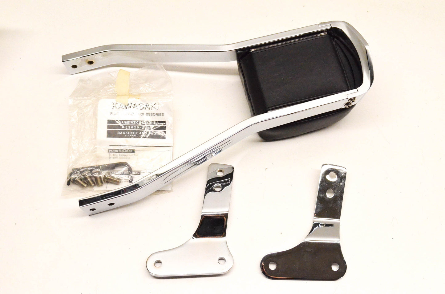 New OEM Kawasaki K53020-228 Classic Billet Backrest Kit NOS