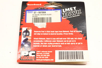 PC Racing 57-9970BK, PCHMBLACK Helmet Mohawk NOS