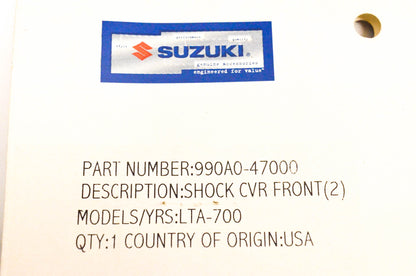 New OEM Suzuki 990A0-47000 Front Shock Covers Qty 2 NOS