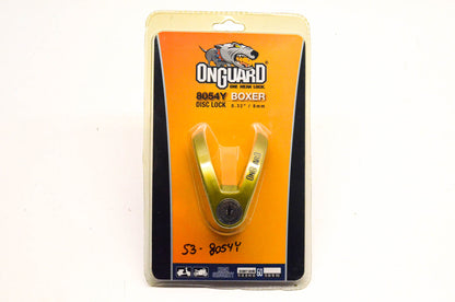 Onguard 8054Y, 53-8054Y Boxer Series Yellow Disc Lock NOS