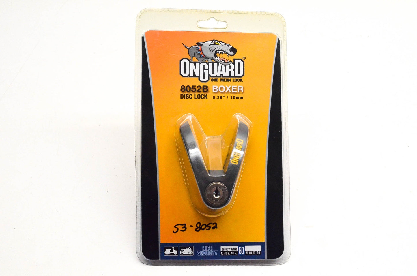 Onguard 8052B, 53-8052 Boxer Series Black Disc Lock NOS
