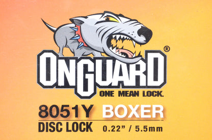 Onguard 8051Y Boxer Series Yellow Disc Lock NOS