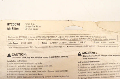 New OEM John Deere GY20576 Air Filter NOS
