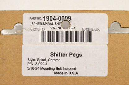 Perse Performance 1904-0009, 3-022-1 Spiral Chrome Shifter Peg NOS