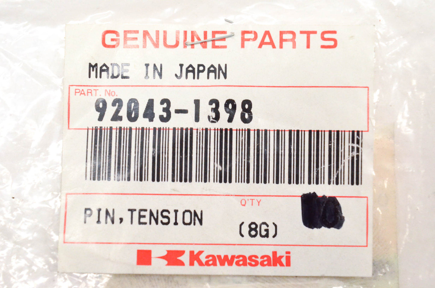 New OEM Kawasaki 92043-1398 Tension Pin NOS