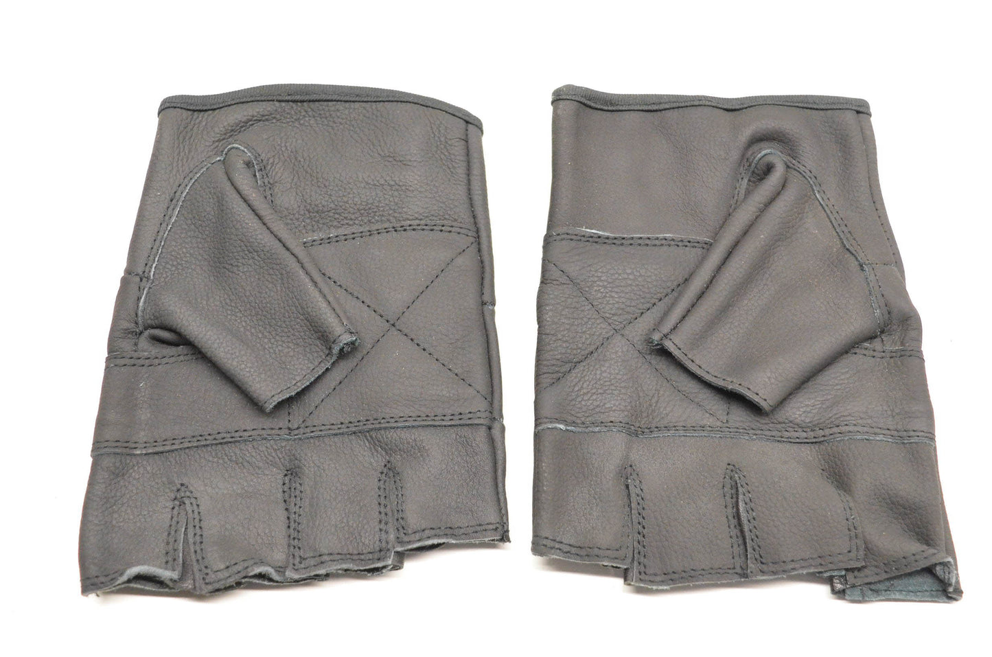 First Classics FI-160 GL, FI-160GL Fingerless 3X Black Motorcycle Gloves NOS
