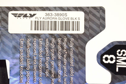 Fly 363-3890S Aurora Medium Black Gloves NOS