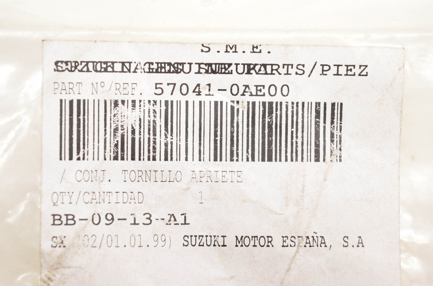 New OEM Suzuki 57041-0AE00 Cable Adjusting Screw NOS