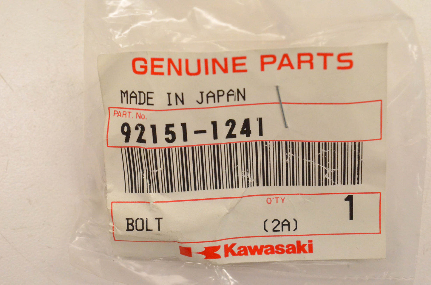 New OEM Kawasaki 92151-1241 Bolt NOS