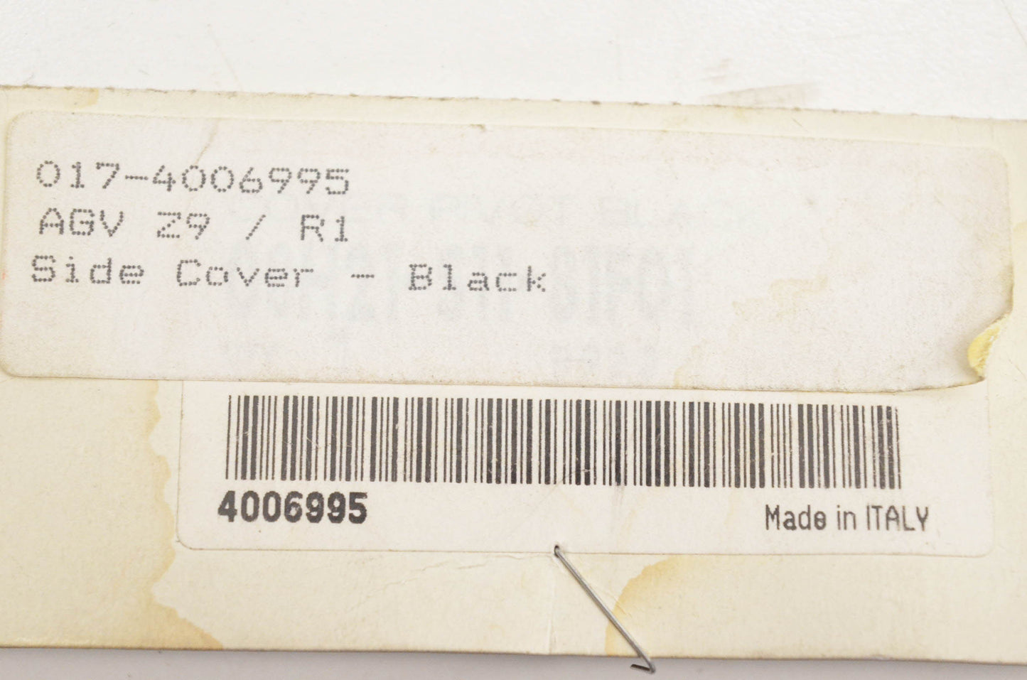AGV 017-4006995, 4006995 Black Visor Side Cover Kit NOS