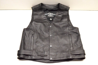 New OEM Suzuki Boulevard Large Black Leather Vest NOS