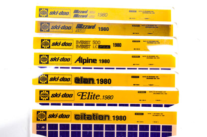 Ski Doo 480113001, 480112601, 480112301 1980 Microfiche Lot Of 7