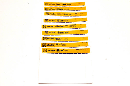 Ski Doo 480113101, 480114000, 480113301 1981 Microfiche Lot Of 9
