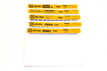 Ski Doo 480119501, 480119201, 480119801 1985 Microfiche Lot Of 5
