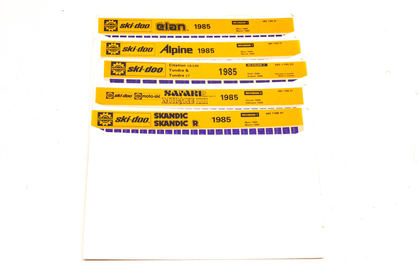 Ski Doo 480119501, 480119201, 480119801 1985 Microfiche Lot Of 5