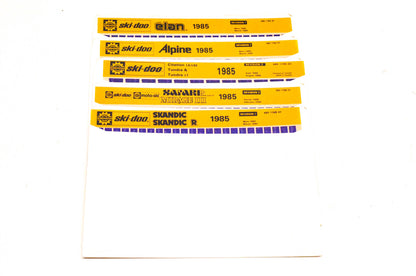 Ski Doo 480119501, 480119201, 480119801 1985 Microfiche Lot Of 5