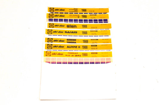 Ski Doo 480122702, 48012230001, 480122602 1988 Microfiche Lot Of 7