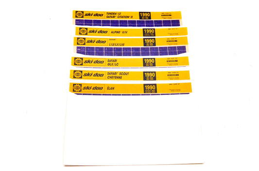 Ski Doo 480124903, 480124601, 480125102 1990 Microfiche Lot Of 6
