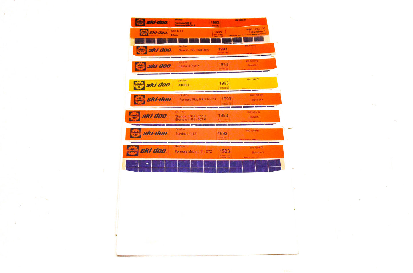 Ski Doo 480128602, 480128801, 480129002 1993 Microfiche Lot Of 9