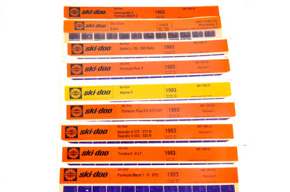 Ski Doo 480128602, 480128801, 480129002 1993 Microfiche Lot Of 9