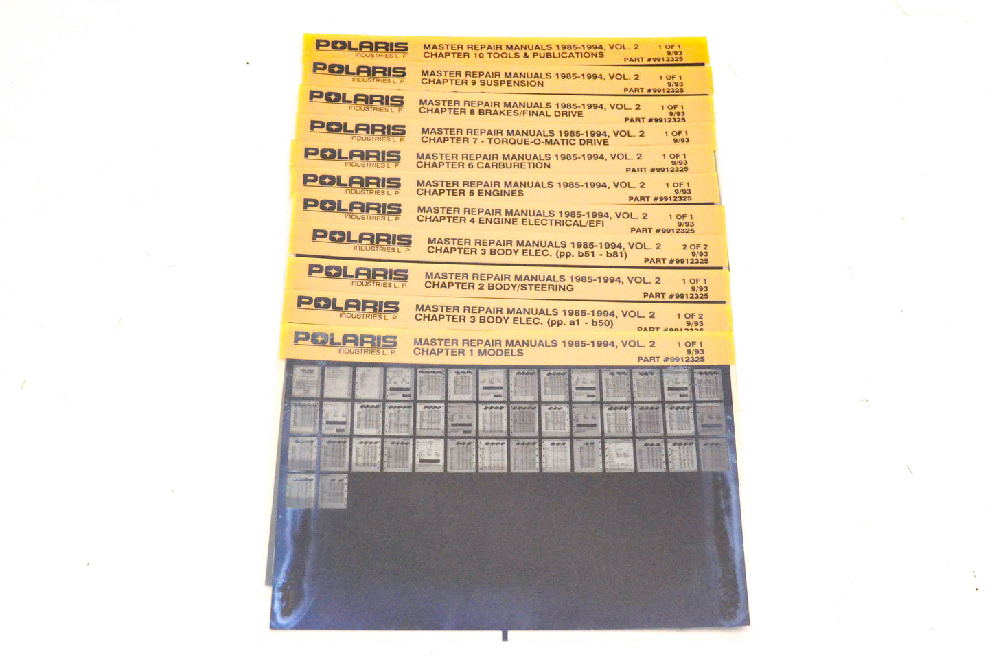 OEM Polaris 9912325 1985-1994 Master Repair Manual Volume 2 Microfiche