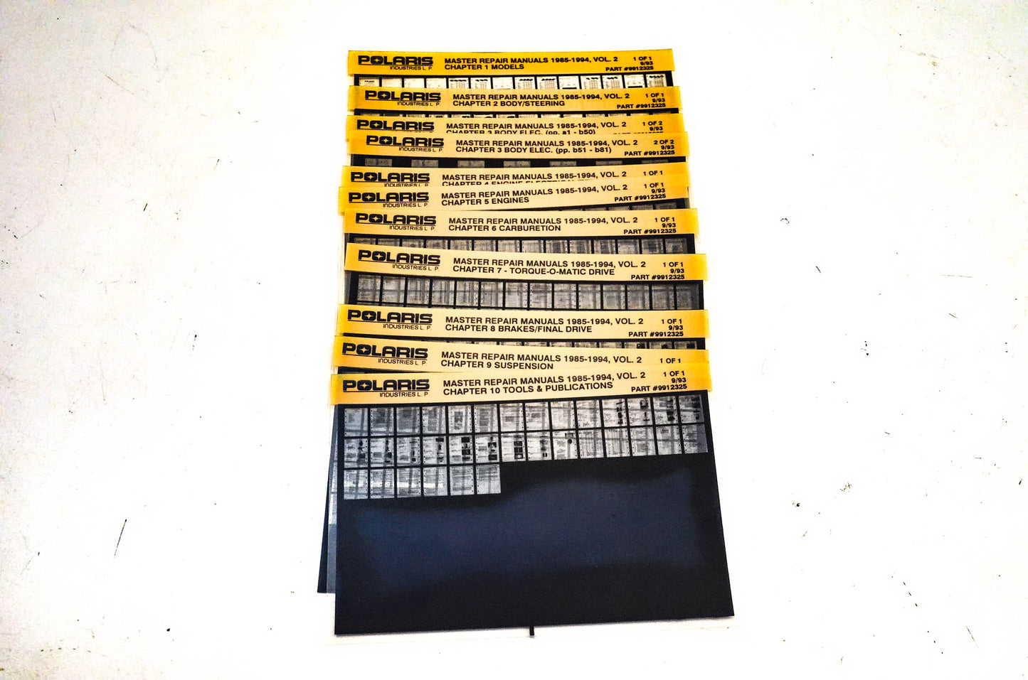OEM Polaris 9912325 1985-1994 Master Repair Manual Volume 2 Microfiche