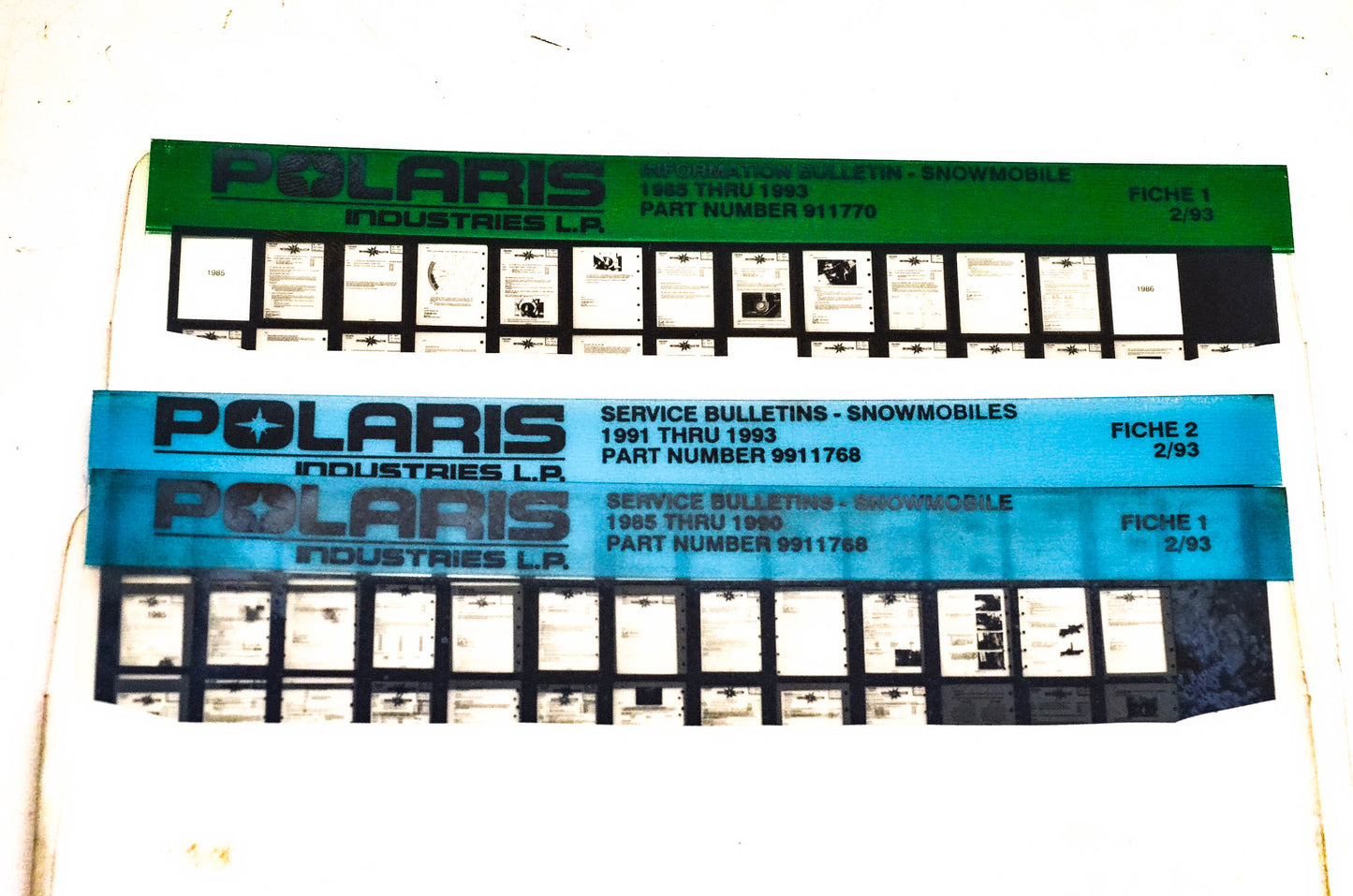 OEM Polaris 1985-1993 Information And 1985-1990 Service Bulletin Microfiche