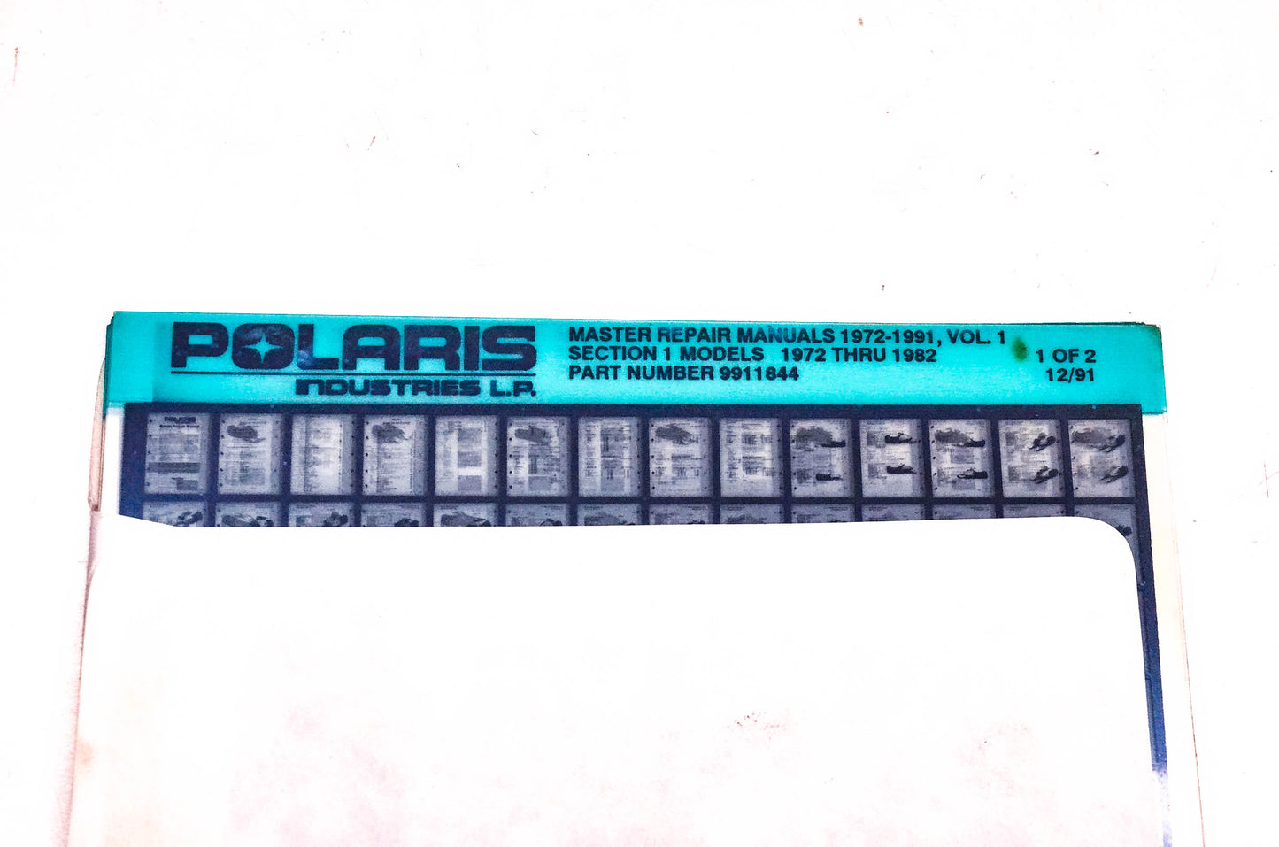 OEM Polaris 9911844 1972-1991 Master Repair Manuals Volume 1 Microfiche