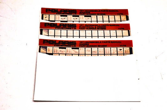 OEM Polaris 1971 Snowmobile Parts Manual Microfiche Lot Of 3