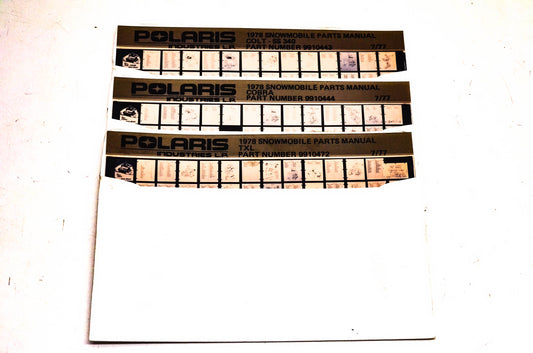 OEM Polaris 1978 Snowmobile Parts Manual Microfiche Lot Of 3