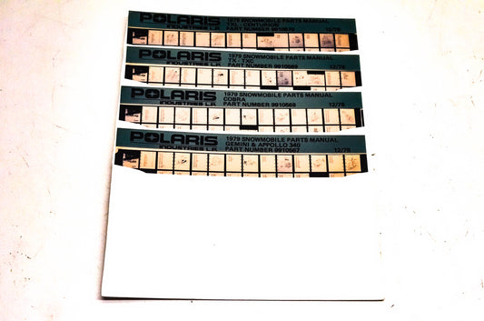 OEM Polaris 1979 Snowmobile Parts Manual Microfiche Lot Of 4
