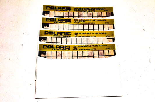 OEM Polaris 1982 Snowmobile Parts Manual Microfiche Lot Of 4