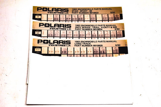 OEM Polaris 1983 Snowmobile Parts Manual Microfiche Lot Of 3