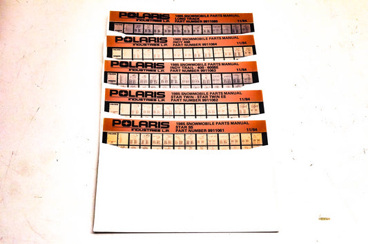 OEM Polaris 1985 Snowmobile Parts Manual Microfiche Lot Of 5