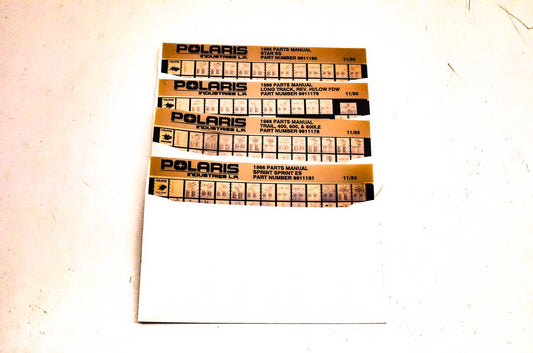 OEM Polaris 1986 Snowmobile Parts Manual Microfiche Lot Of 4