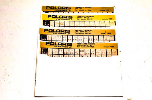 OEM Polaris 1988 Snowmobile Parts Manual Microfiche Lot Of 4