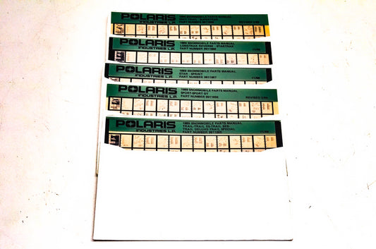 OEM Polaris 1989 Snowmobile Parts Manual Microfiche Lot Of 5