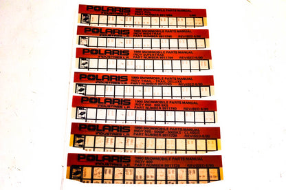 OEM Polaris 1990 Snowmobile Parts Manual Microfiche Lot Of 7