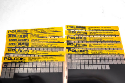 OEM Polaris 1991 Snowmobile Parts Manual Microfiche Lot Of 11
