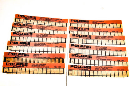 OEM Polaris 1993 Snowmobile Parts Manual Microfiche Lot Of 12