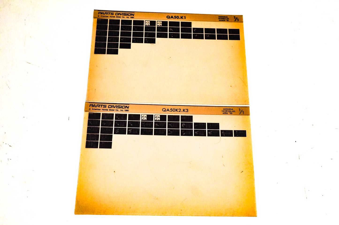 OEM Honda 131290EA-AH QA50 Microfiche Lot Of 2
