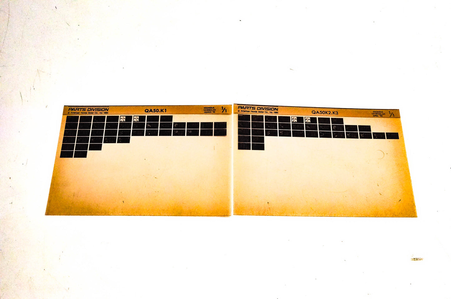 OEM Honda 131290EA-AH QA50 Microfiche Lot Of 2